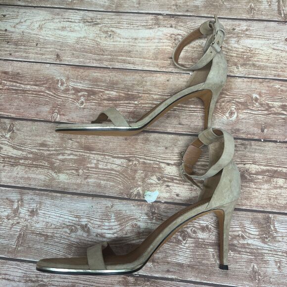Givenchy Nadia Ankle Strap Stiletto Heel Beige Leather Sandals Size 40/10 - Picture 3 of 14